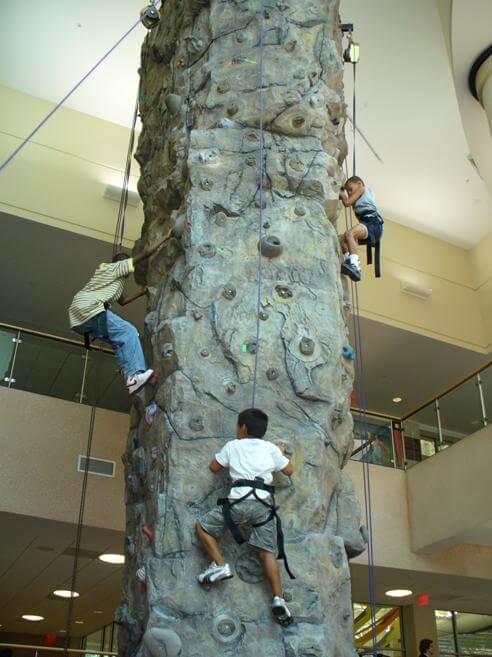 rock climbing wall at the Centre of Elgin